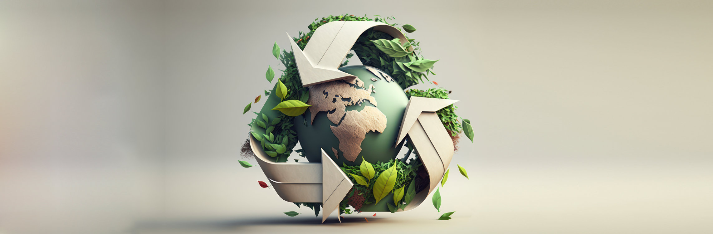 Environmental Management - recycle symbol and eco-friendly earth background